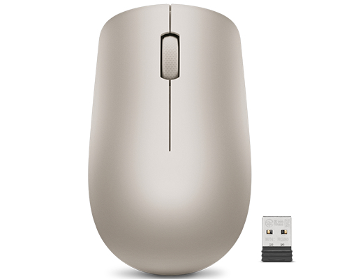 Lenovo 530 Wireless Mouse - Mus - Højre- Og Venstrehåndet - Optisk - 3 Knapper - Trådløs - 2.4 Ghz - Trådløs Modtager (Usb) - Mandel