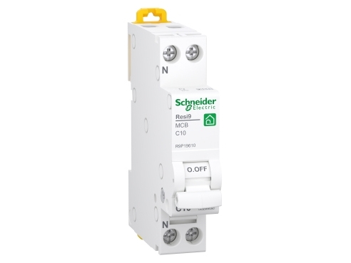 SCHNEIDER ELECTRIC Resi9 XP MCB/automatsikring 1PN C-karakteristik 10A 6kA 18mm