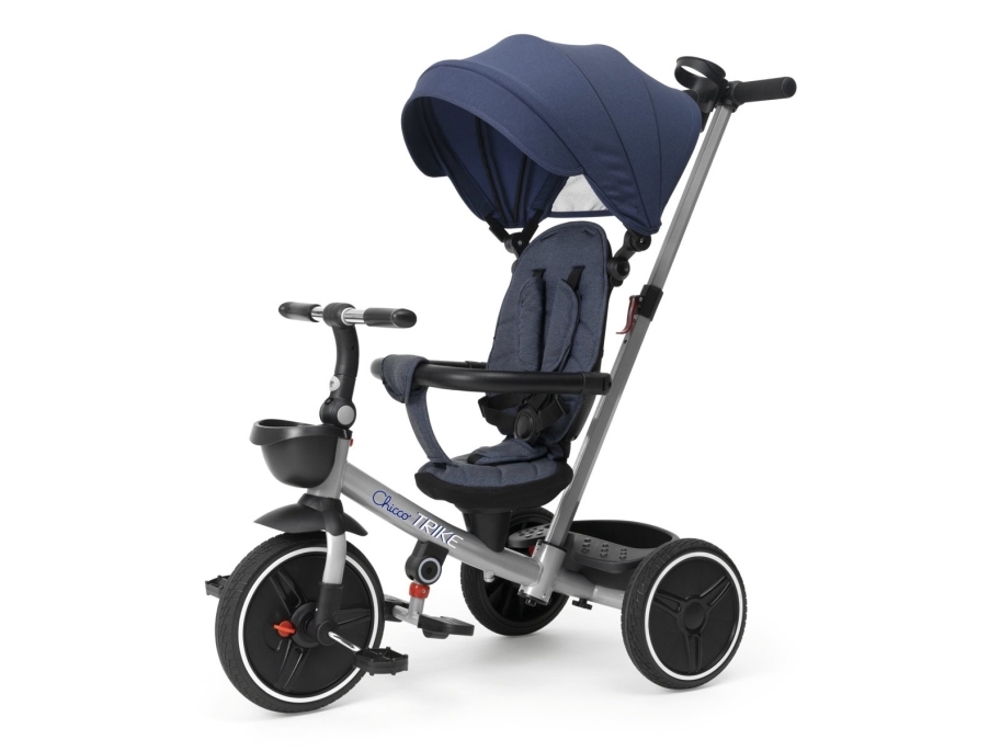 Chicco 4 in 1 Evolutive Smart Trike, Unisex, Stående, Børn, Oppustelige hjul, Sort, Blå, Grå, Forlæns