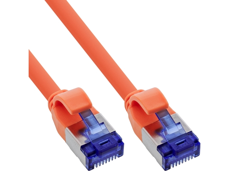 Inline Inline Patchkabel Slim, Cat.6A, S/Ftp, Tpe (Lszh) Flexibel, Poe, Orange, 0,3 M