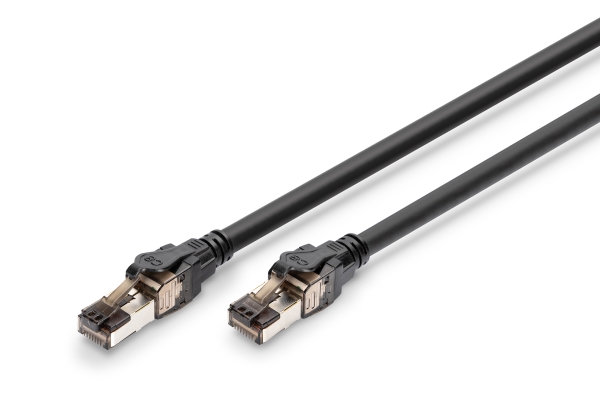 Digitus Cat 8.1 S/Ftp-Patchkabel, 2 M, 2 M, Cat8.1, S/Ftp (S-Stp), Rj-45, Rj-45, Schwarz