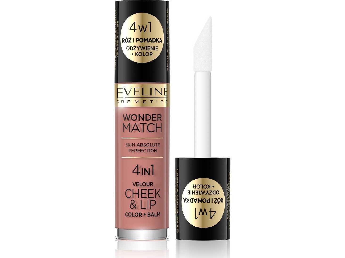 Eveline Wonder Match Cheek Lip 4In1 Blush Liquid Lipstick No.1 Vegan 4.5Ml