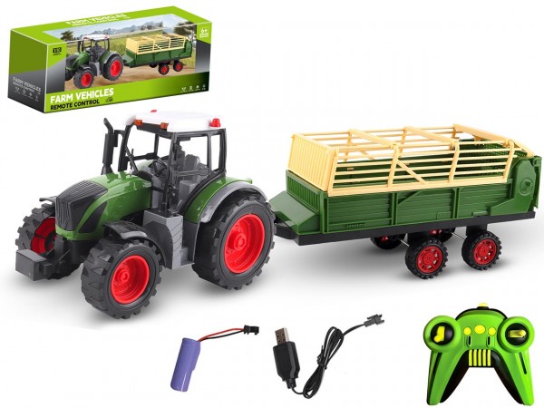 Traktor Med R/C-Trailer Usb-Opladning