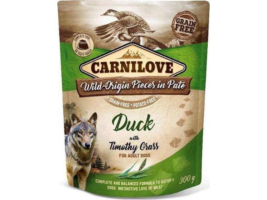 Carnilove Dog Pouch Duck Timothy Grass - Spannmålsfritt våtfoder för hundar, anka med timotej, påse 300g universal | Sällskapsdjur - Hund - - Blöt hundmat | GameStuff