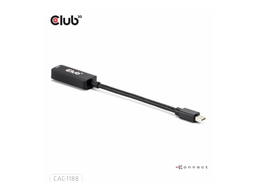 Club3d Mini Displayport 1.4 To Hdmi 8K60hz M/F Adapter, 0,09 M, Mini Displayport, Hdmi, Weiblich, Männlich, Gerade