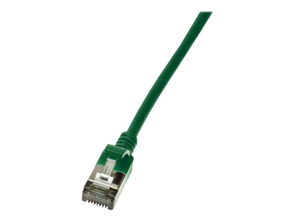 Logilink Slimline - Patchkabel - Rj-45 (Han) Til Rj-45 (Han) - 1.5 M - Sstp, Pimf - Cat 6A - Booted, Halogenfri, Formet, Knastfri - Grøn, Ral 6029