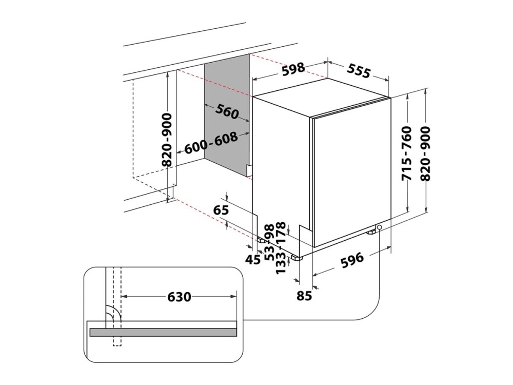 WHIRLPOOL W7IHF60TU - Diskmaskin - Svart | Vitvaror - Diskmaskiner - Integrerade diskmaskiner | GameStuff