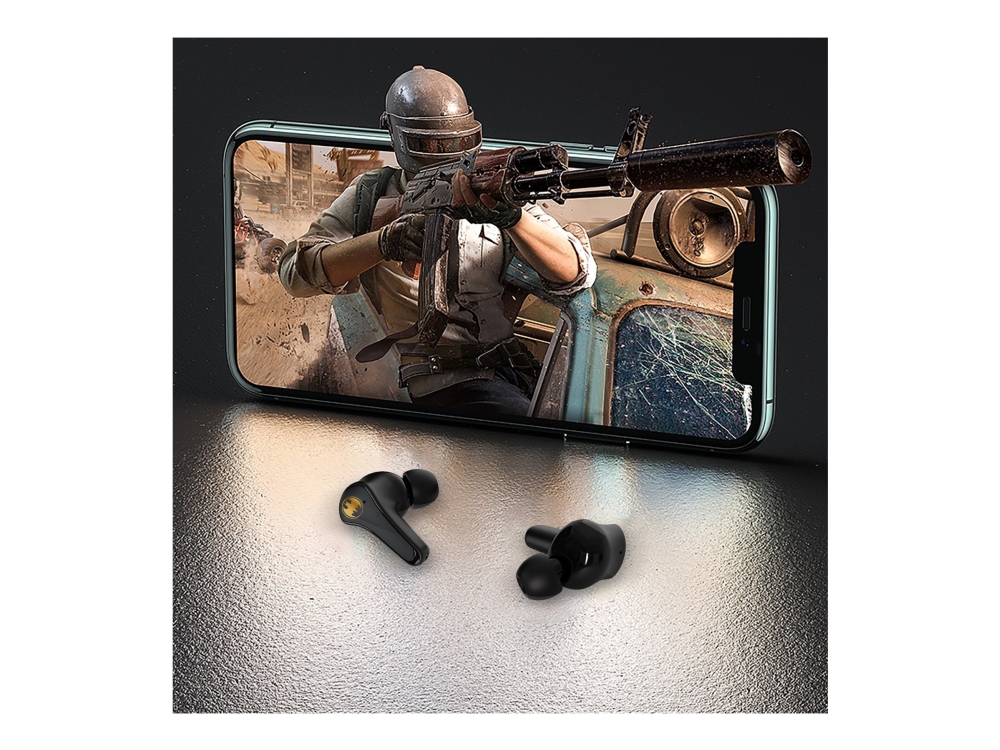 Otl Dc Comics Batman - Ægte Trådløse Øretelefoner Med Mik. - I Øret - Bluetooth - Sort Og Guld