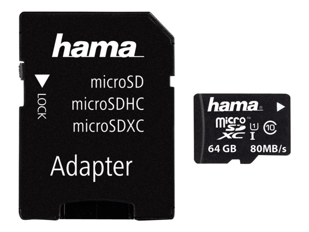 Hama - Flashhukommelseskort (Sd Adapter Inkluderet) - 64 Gb - Uhs Class 1 / Class10 - Microsdxc Uhs-I
