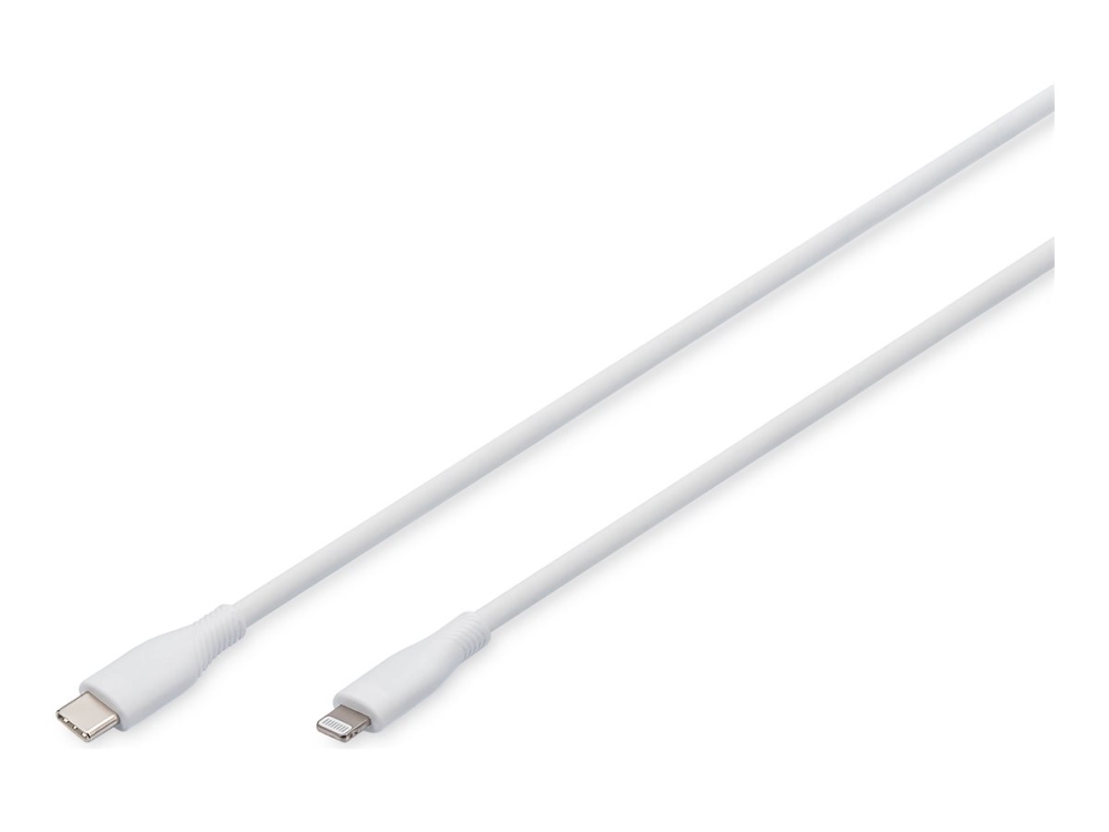 Assmann - Lightning-Kabel - Usb-C Han Til Lightning Han - 50 Cm - Enkeltafskærmet - Mfi Certified - Hvid