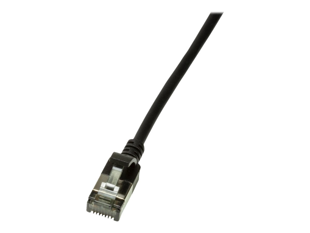 Logilink Slimline - Patchkabel - Rj-45 (Han) Til Rj-45 (Han) - 50 Cm - 3.8 Mm - Sstp, Pimf - Cat 6A - Booted, Halogenfri, Formet, Knastfri - Sort, Ra