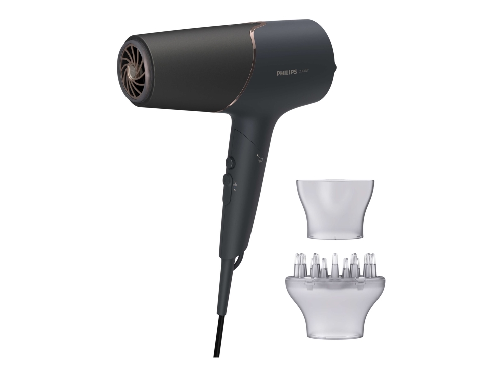 Philips 5000 Series BHD538 - Hårtørrer - charcoal black/champagne pink