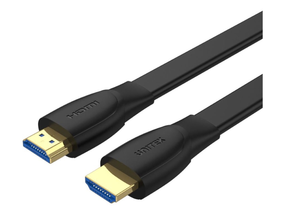Unitek - High Speed - Hdmi-Kabel Med Ethernet - Hdmi Han Til Hdmi Han - 2 M - Afskærmet - Sort - Flad, 4K60 Hz Support