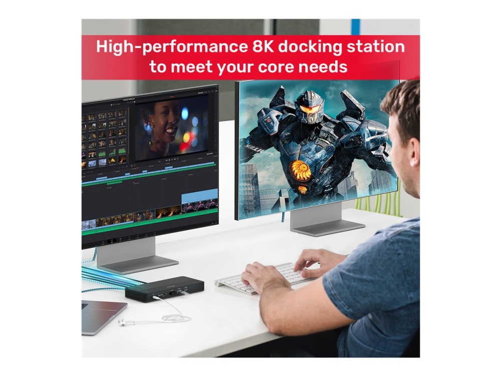 Unitek - Dockingstation - Usb-C / Usb4 / Thunderbolt 3 / Thunderbolt 4 - Hdmi, Dp - 1Gbe