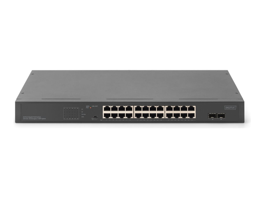 Digitus Dn-95348-2, Unmanaged, Gigabit Ethernet (10/100/1000), Vollduplex, Power Over Ethernet (Poe), Rackmontage, 1U