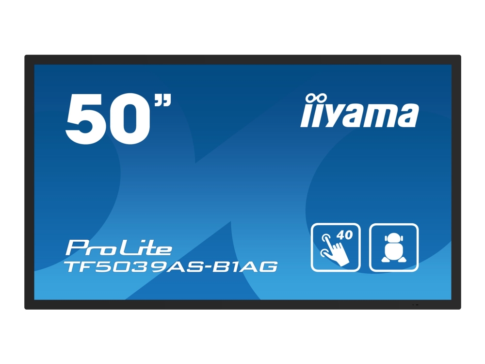 iiyama ProLite TF5039AS-B1AG - 50 Diagonal klass LED-bakgrundsbelyst LCD-skärm - digital skyltning - med inbyggd mediaspelare och pekskärm (multitouch) - Android - 4K UHD (2160p) 3840 x 2160 - svart | Datortillbehör - Bildskärmar & Tillbehör - Bildskärmar | GameStuff