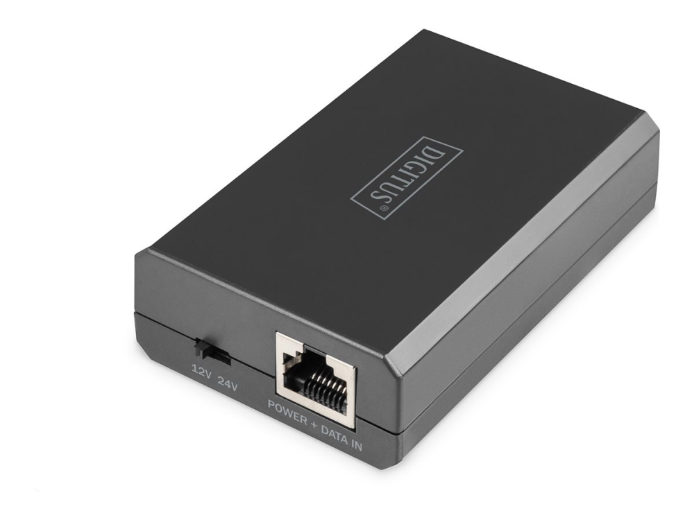 DIGITUS - PoE linjedelare - Gigabit Ethernet, 802.3bt - DC 36 - 57 V - 51 Watt - utgångskontakter: 1 - svart | Datortillbehör - Nätverk - Övriga tillbehör | GameStuff
