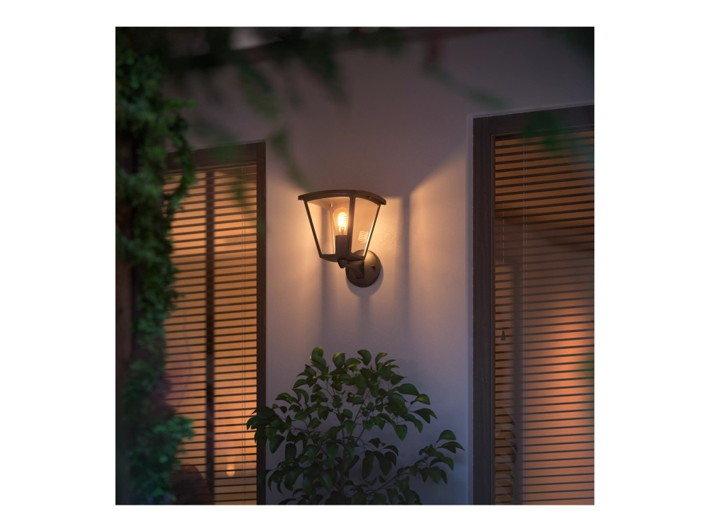 Philips Hue White Inara - Vägglampa - LED-glödlampa med filament - E27 - 7 W - klass G - varmt vitt ljus - svart | Smarta hem - Smart belysning - Utomhusbelysning | GameStuff