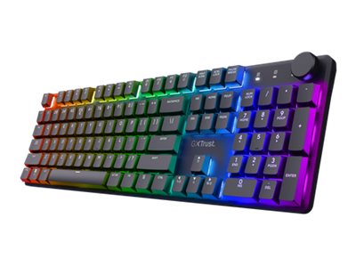 Trust Gxt 868 Torix Premium - Tastatur - Mekanisk - Full Size - Bagbelyst - Trådløs - 2.4 Ghz, Usb-C - Qwerty - Usa - Tastkontakt: Huano White Linear