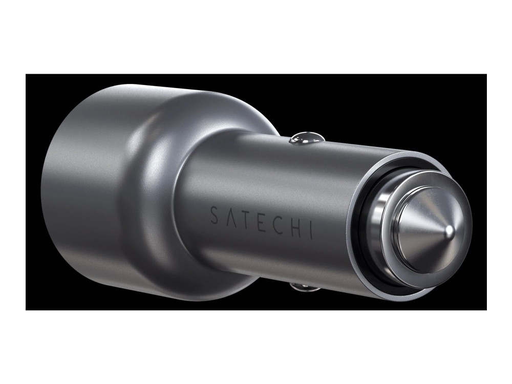 Satechi - Strömadapter för bil - 40 Watt - PD - 2 utdatakontakter (24 pin USB-C) - aluminium | Tele & GPS - Batteri & Laddare - Billaddare | GameStuff