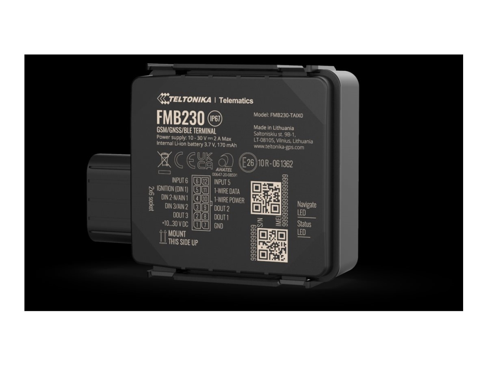 Teltonika Fmb230 - Gps/Glonass/Galileo/Beidou/Qzss-Sporingsenhed - 128 Mb