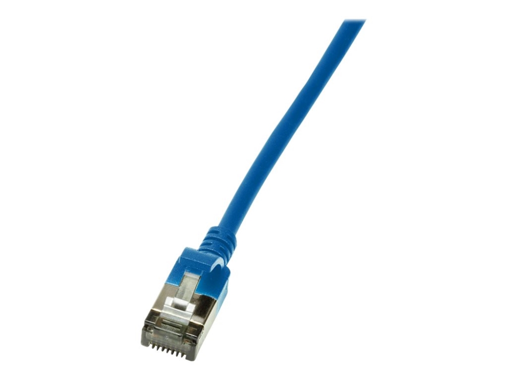 LogiLink SlimLine - Patchkabel - RJ-45 (han) til RJ-45 (han) - 30 cm - SSTP, PiMF - CAT 6a - booted, halogenfri, formet, knastfri - blå, RAL 5015