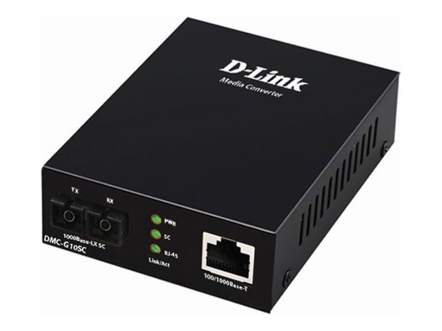 D-Link DMC G10SC - Fibermediekonverterare - 1GbE - 10Base-T, 100Base-TX, 1000Base-T, 1000Base-LX - RJ-45 / SC enkelläge - upp till 10 km - 1310 nm | Datortillbehör - Nätverk - Övriga tillbehör | GameStuff