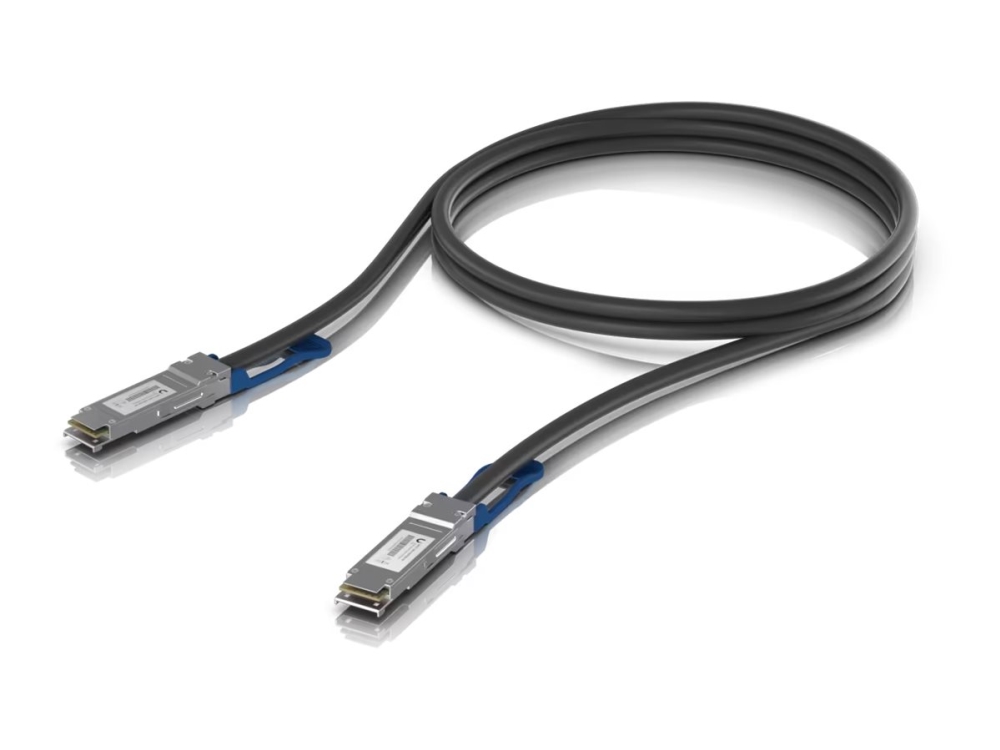 Ubiquiti 100gbase Kabel Til Direkte Påsætning Qsfp28 Til Qsfp28 1 M 7 Mm Op Til 100 Gbps Datatransferhastighed Sort