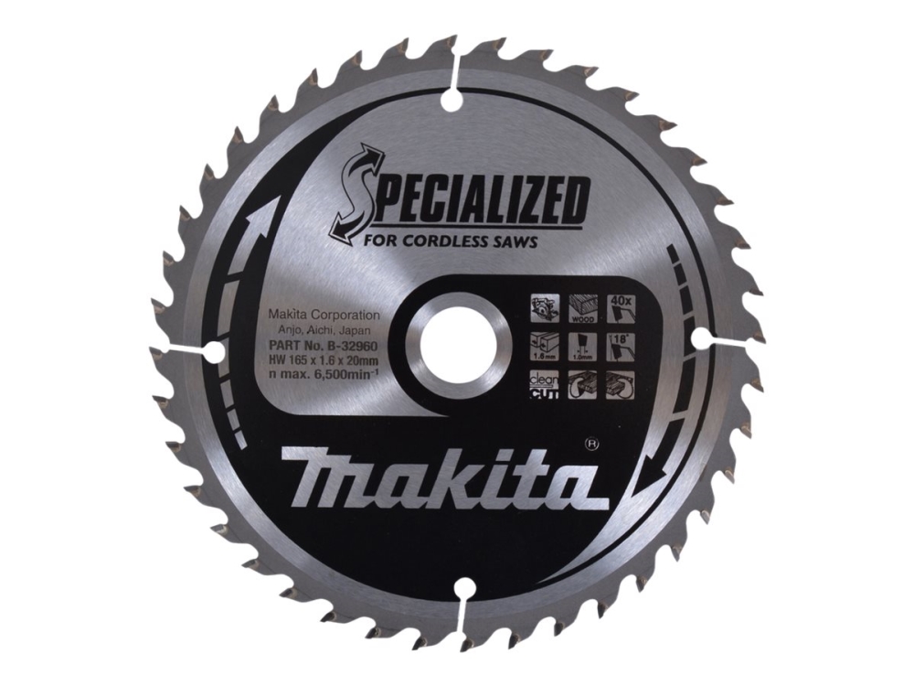 Makita Specialized - Cirkelsågblad - för trä - 165 mm - 40 tänder