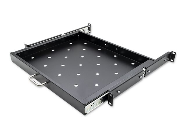 Qoltec - Stativskydehylde - Solidt Stål, Med Håndtag 600X600 Kompatibel, Træk Ud - Sort - 19"