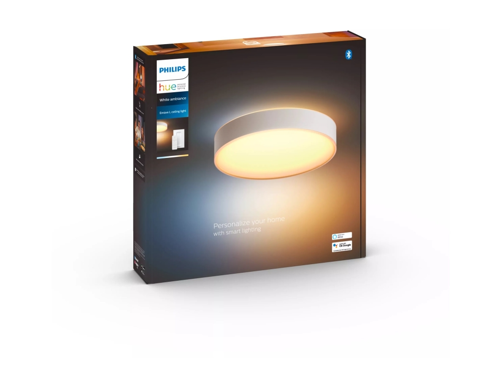 Philips Hue White ambiance Enrave Large - Innertakslampa - LED - 33.5 W - klass F - varmt till kallt vitt ljus - 2200-6500 K - vit | Belysning - Inomhusbelysning - Taklampa & Pendellampa | GameStuff