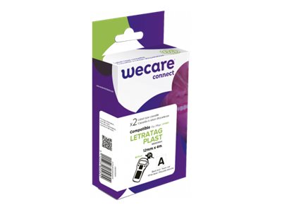 Wecare connect - Svart / vit - Rulle (1,2 cm x 4 m) 2 kassett(er) hängande låda - bandlaminat (alternativ för: DYMO RL-DY 91201) - för DYMO LetraTag LT-100H, LT-100T | Skrivare - Bläck, toner & förbrukningsvaror - Övriga förbrukningsvaror | GameStuff