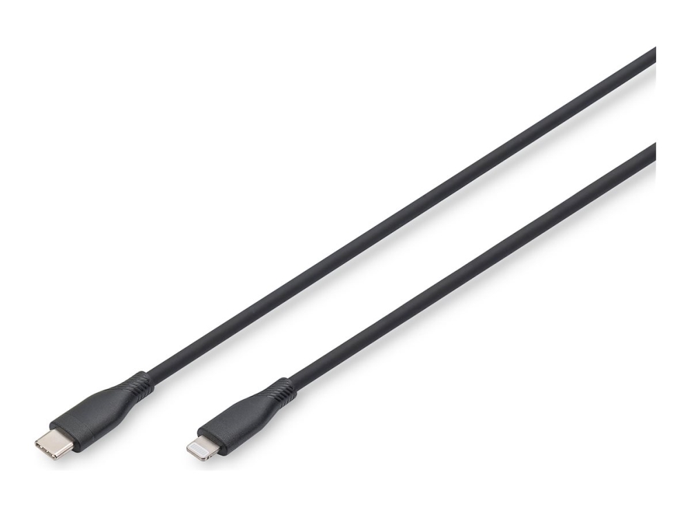 Digitus Lightning Silikon Anschlusskabel, Usb-C - Lightning, 2M, Schwarz, 2 M, Lightning, Usb A, Männlich, Männlich, Schwarz
