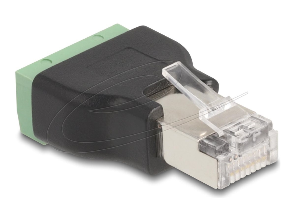 Delock 66603, Rj45, 4 Pin Terminal Block, Schwarz, Grün