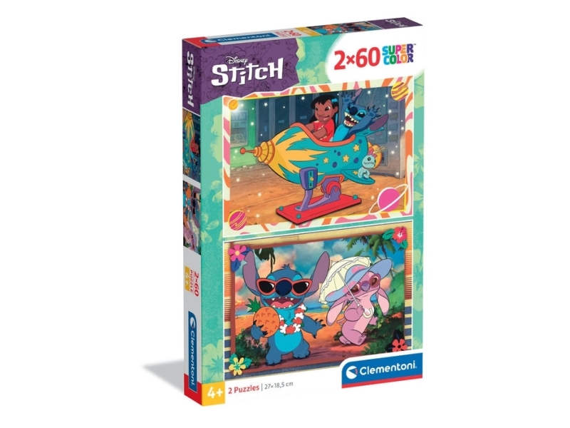 Clementoni Puslespil Stitch, 2X60 Brikker