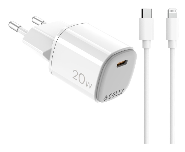 Usb-Laddare Gan 1 X Usb-C Pd 20W + Lightning-Kabel