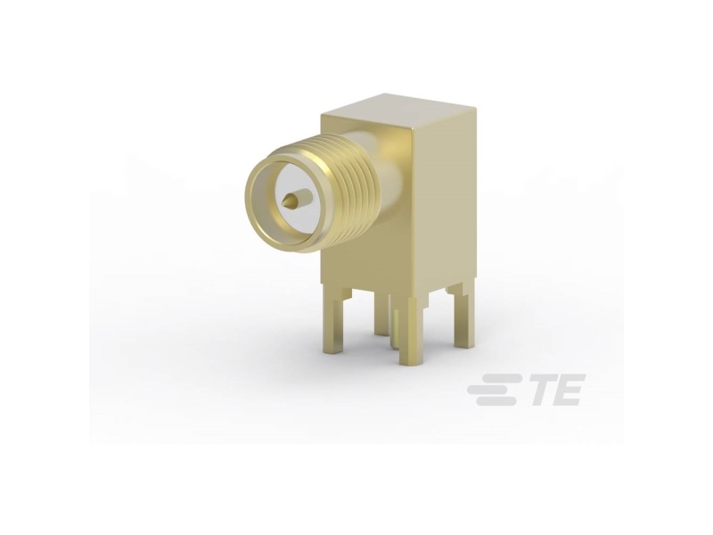 Te Connectivity Plug Cable Mount Sma Connector, Solder Termination, Right Angle Body