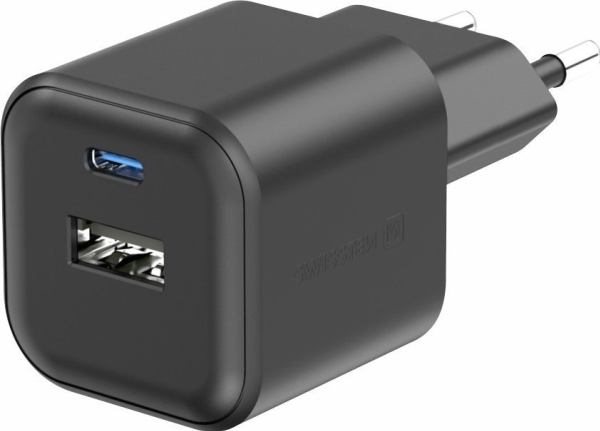 Swissten Travel Charger Gan 20W Usb-C Pd / Usb-A 18W Qc