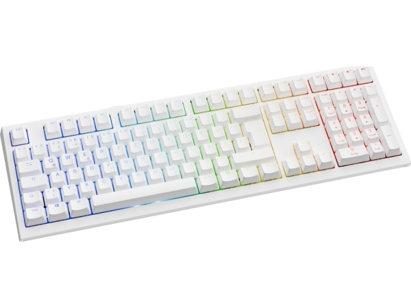 Ducky One X Wireless Gaming-Tastatur, induktiv, Hot Swap, RGB - Ducky Inductive Switch, ISO (DE), weiß