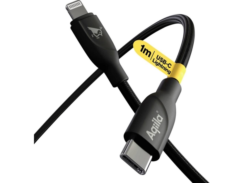 Aqiila Cablebird CB21 USB-C kabel USB 2.0 Apple Lightning-stik 1.00 m Sort AQCBPBICB1BD850