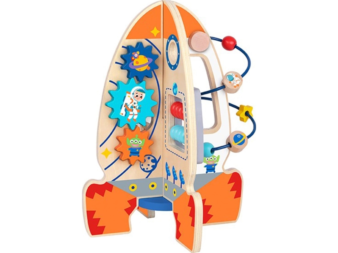 Tooky Toys Tooky Toy didelė medinė edukacinė raketa