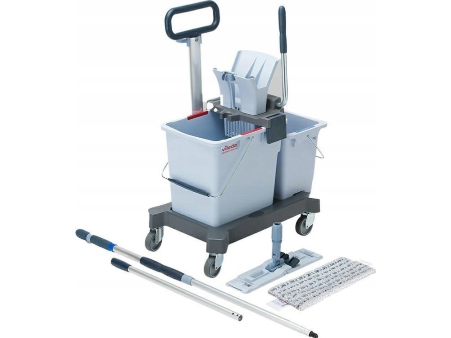 Mopp Vileda UltraSpeed Pro Double Bucket Ready to Go Kit Push med hink