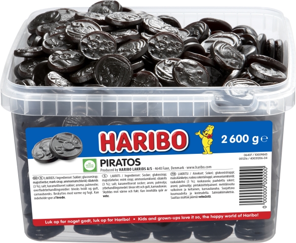 Haribo Piratos 2,6 Kg I Plastbøtte