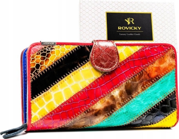 Rovicky Stor læderpung til kvinder i patchwork-mønster - Rovicky NoSize