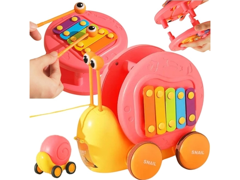 Woopie WOOPIE Snigel som drar 4-i-1 Cymbaler Sensoriska Kugghjul Launcher + Liten bil | Andra leksaksmärken - S-Z - Wheely Bug | GameStuff