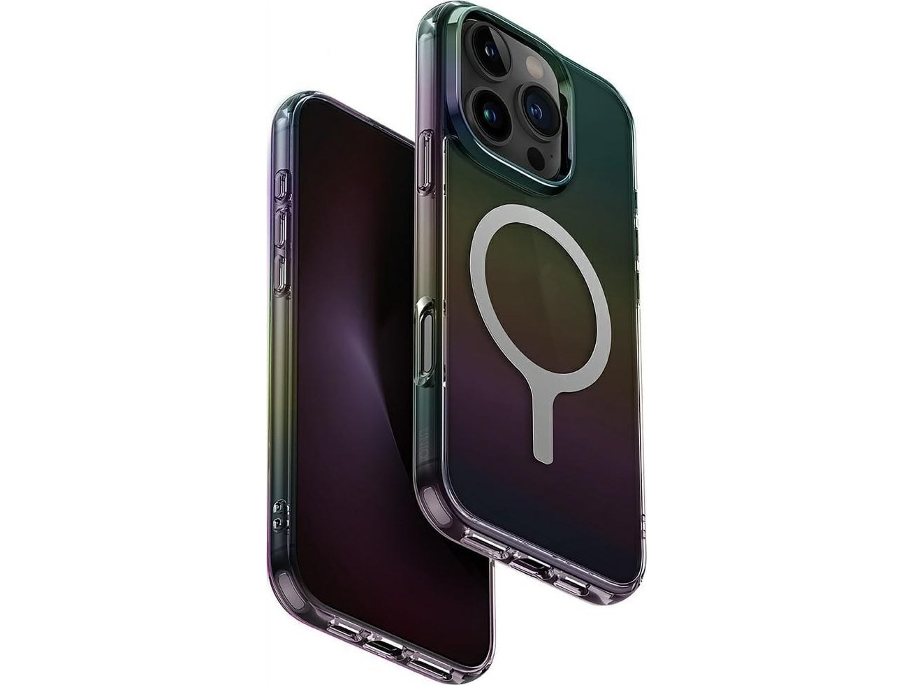 Deklas Case Uniq Iridescia For Iphone 16 Pro Magclick Charging Midnight