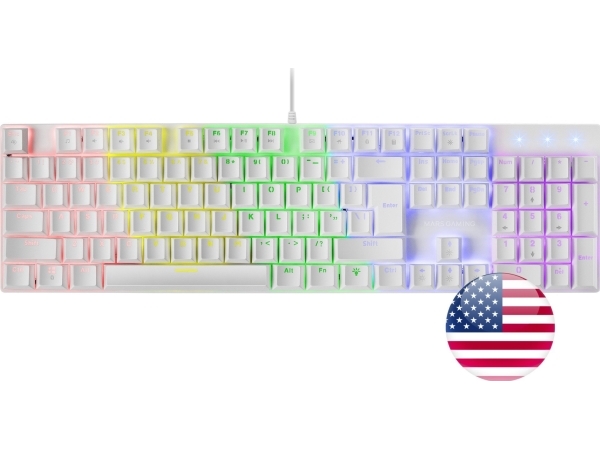 Mars Gaming Mk422, Ledningsført, Usb, Mekanisk, Qwerty, Rgb Led, Hvid