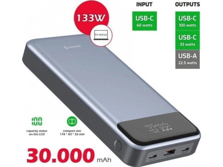 Swissten Power Bank 133W 30000 Mah