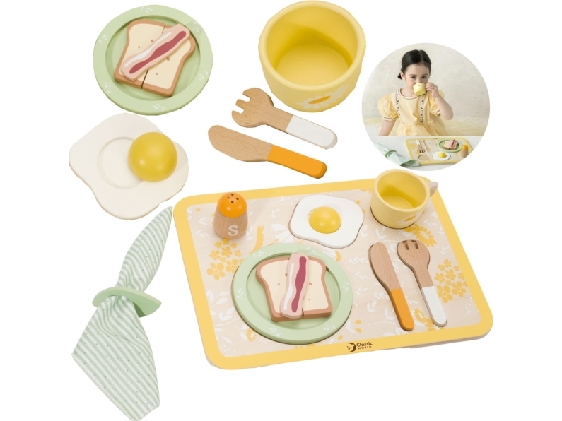 Classic World Classic World Frukostset i trä 13 st. | Leksaker - Rollek - Leksakskök och mat | GameStuff