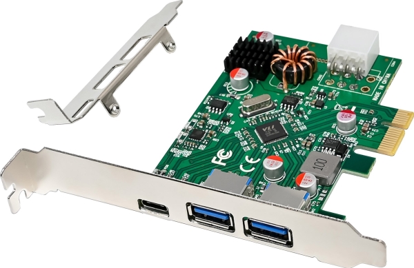 Manhattan Inline Schnittstellenkarte, 2X Usb-A, 1X Usb-C 3.2 Gen.1, Pcie, Pd3.0, Mit 6-Pol